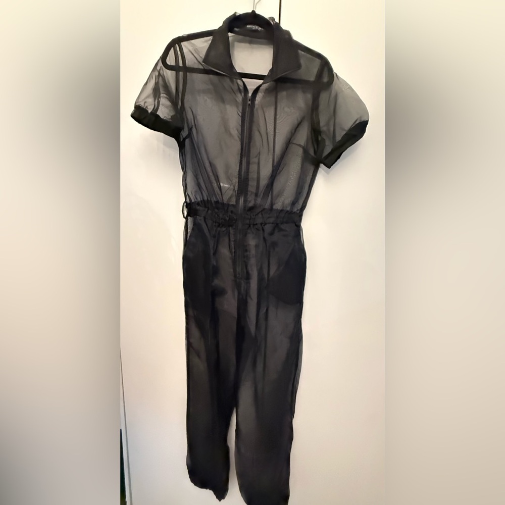 Ashton Michael Sheer Black Jumpsuit small